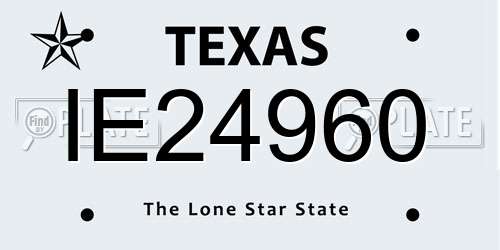 IE24960 Texas License Plate