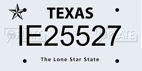 IE25527 Texas License Plate