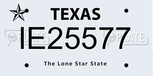 IE25577 Texas License Plate