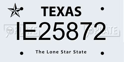 IE25872 Texas License Plate