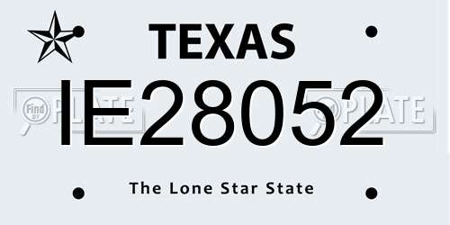 IE28052 Texas License Plate
