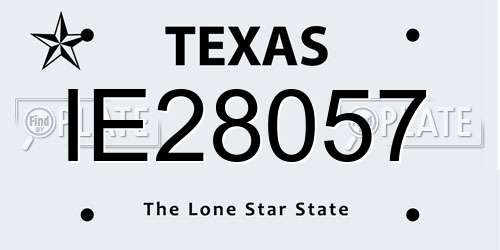 IE28057 Texas License Plate