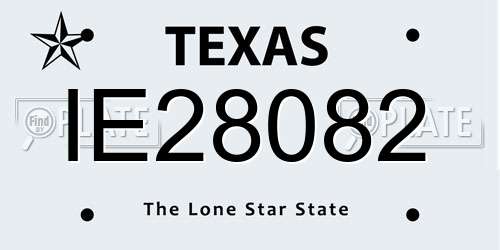 IE28082 Texas License Plate