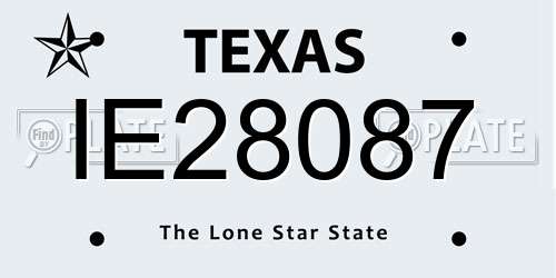 IE28087 Texas License Plate