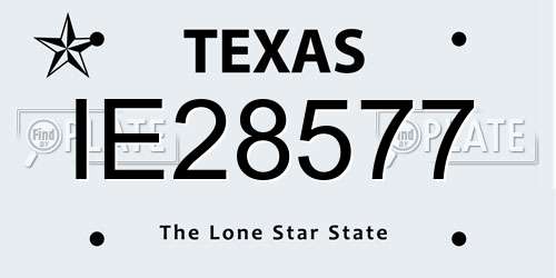 IE28577 Texas License Plate