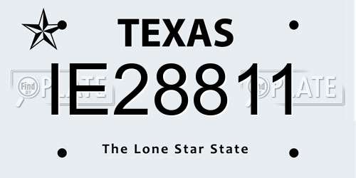 IE28811 Texas License Plate