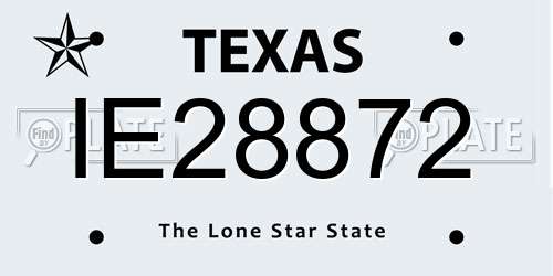 IE28872 Texas License Plate