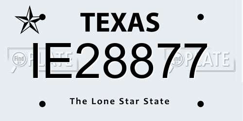 IE28877 Texas License Plate