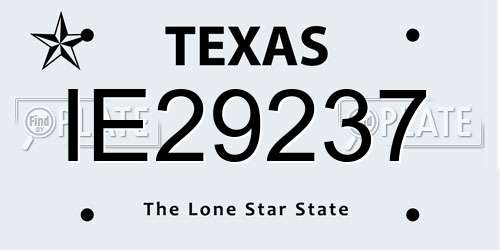 IE29237 Texas License Plate