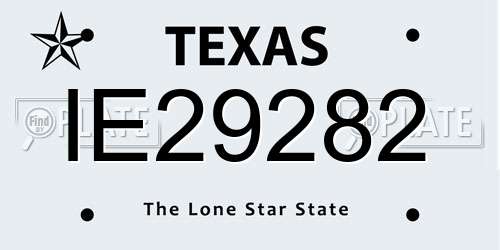 IE29282 Texas License Plate
