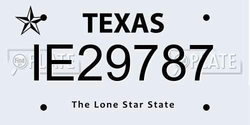 IE29787 Texas License Plate