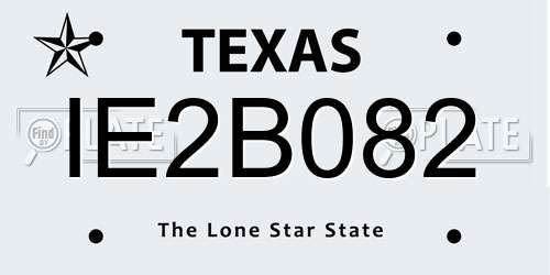 IE2B082 Texas License Plate