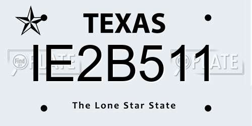 IE2B511 Texas License Plate
