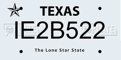IE2B522 Texas License Plate