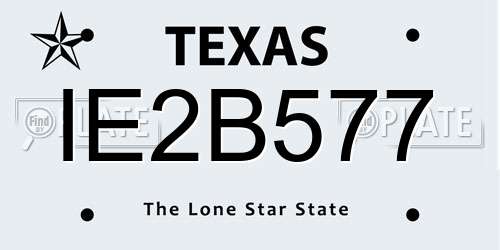 IE2B577 Texas License Plate