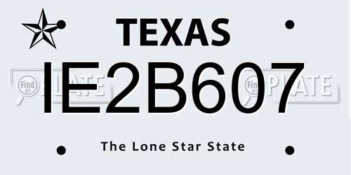 IE2B607 Texas License Plate