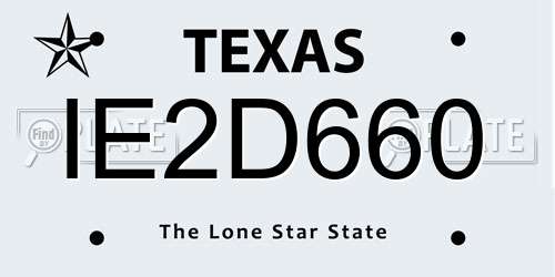 IE2D660 Texas License Plate