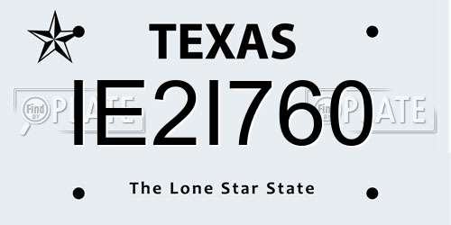 IE2I760 Texas License Plate