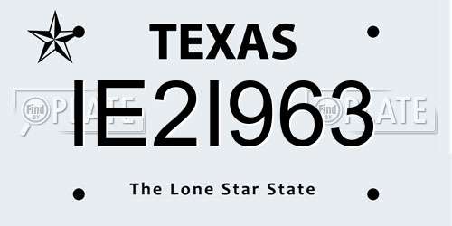 IE2I963 Texas License Plate