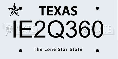 IE2Q360 Texas License Plate