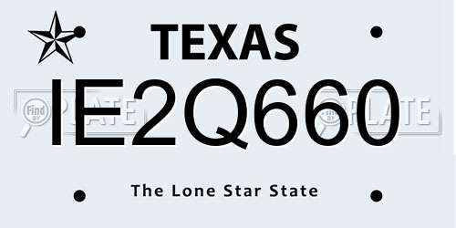 IE2Q660 Texas License Plate