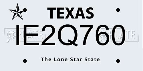 IE2Q760 Texas License Plate