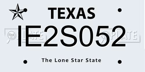 IE2S052 Texas License Plate