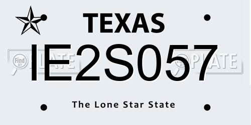 IE2S057 Texas License Plate