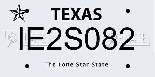 IE2S082 Texas License Plate