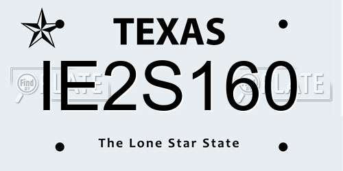 IE2S160 Texas License Plate