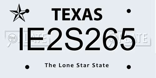 IE2S265 Texas License Plate