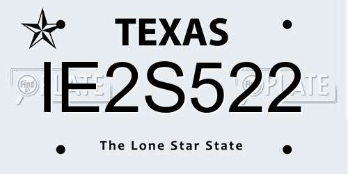 IE2S522 Texas License Plate