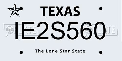 IE2S560 Texas License Plate