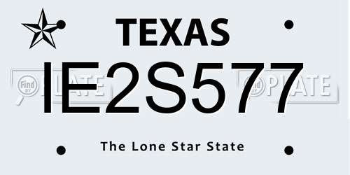IE2S577 Texas License Plate