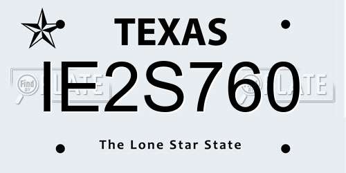 IE2S760 Texas License Plate