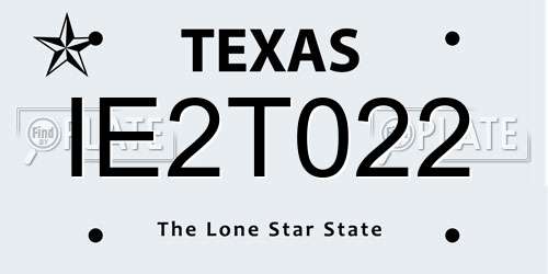 IE2T022 Texas License Plate
