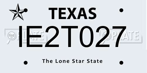 IE2T027 Texas License Plate