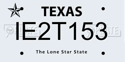 IE2T153 Texas License Plate