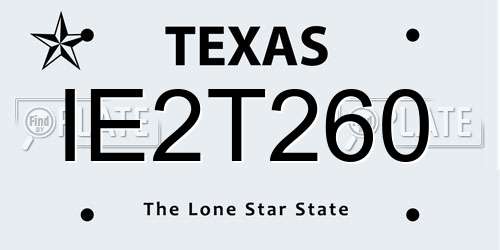 IE2T260 Texas License Plate