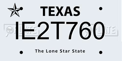 IE2T760 Texas License Plate