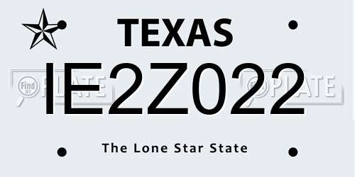 IE2Z022 Texas License Plate