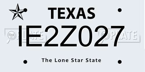 IE2Z027 Texas License Plate
