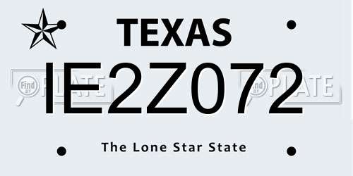 IE2Z072 Texas License Plate