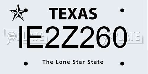 IE2Z260 Texas License Plate