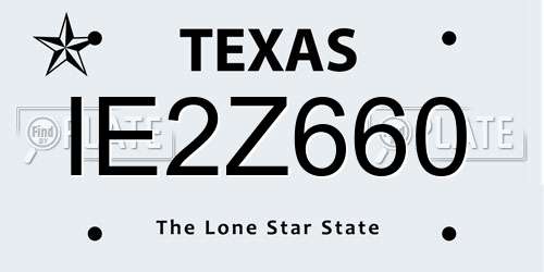 IE2Z660 Texas License Plate