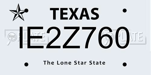 IE2Z760 Texas License Plate