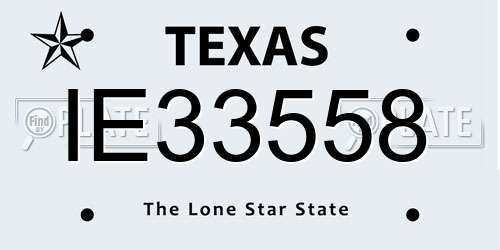 IE33558 Texas License Plate