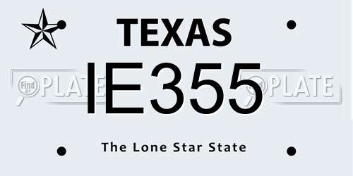 IE355 Texas License Plate
