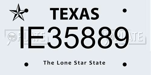 IE35889 Texas License Plate