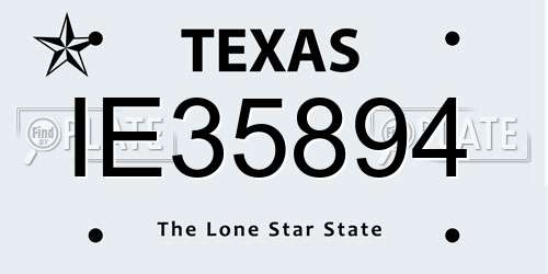 IE35894 Texas License Plate